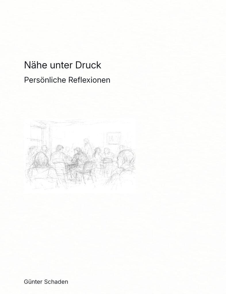 Schwarzweißes, zurückgenommenes Cover mit abstrakter Zeichnung; keine Figuren, reduzierte